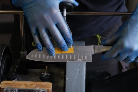 Våtslipning av Japanska Kockkniv (Mannerströms) på Tormek T-8